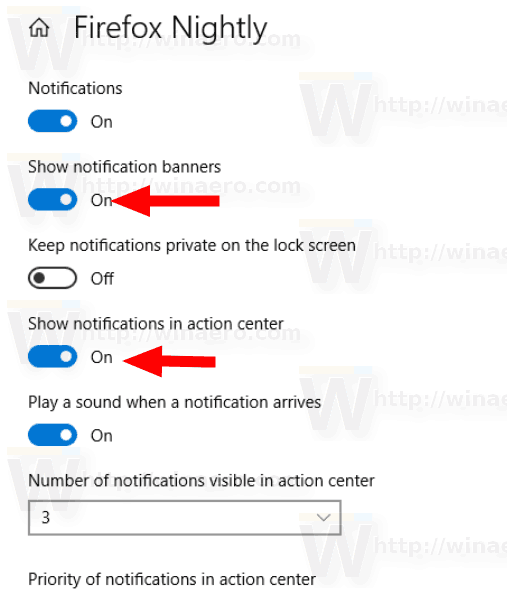 Firefox Notification Change Settings