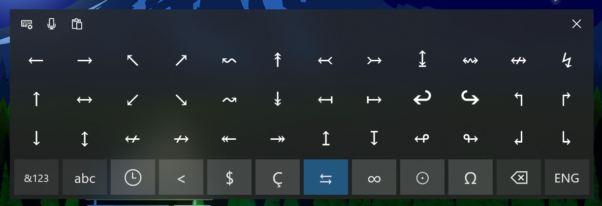 New Symbols Touch Keyboard