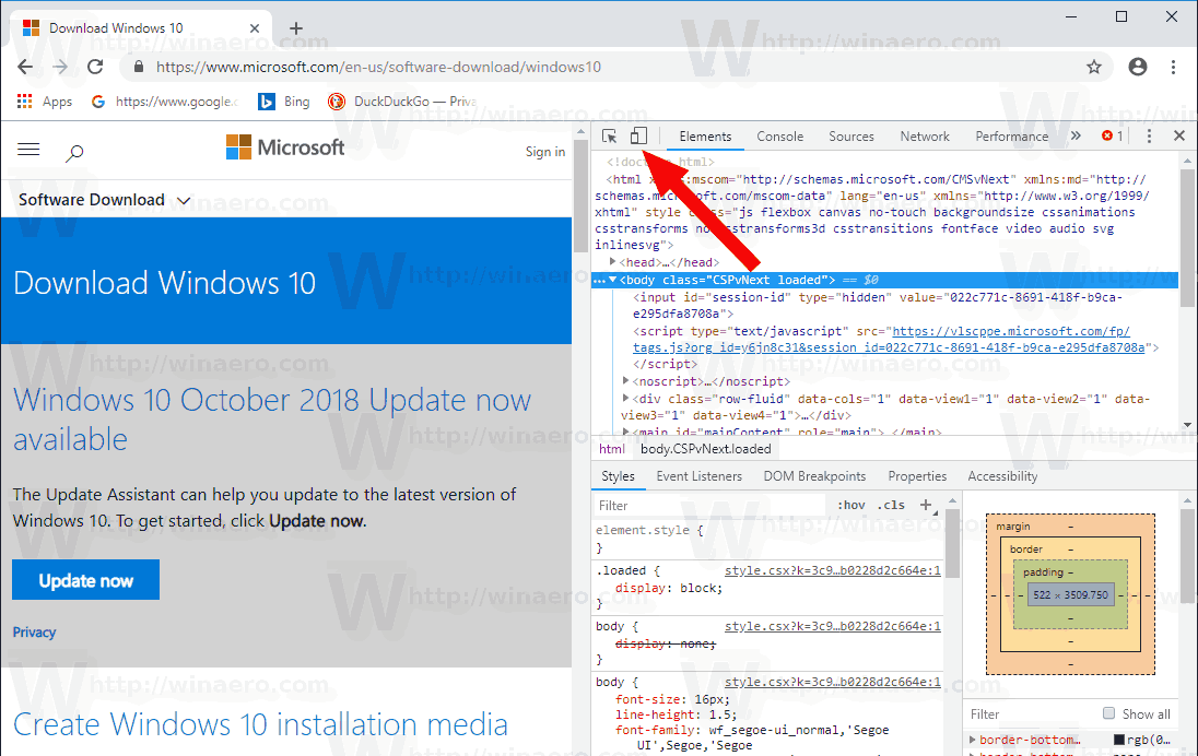 Windows 10 Download Page Chrome Developer Tools 