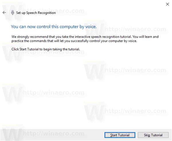 Windows 10 Enable Speech Recognition Step 10