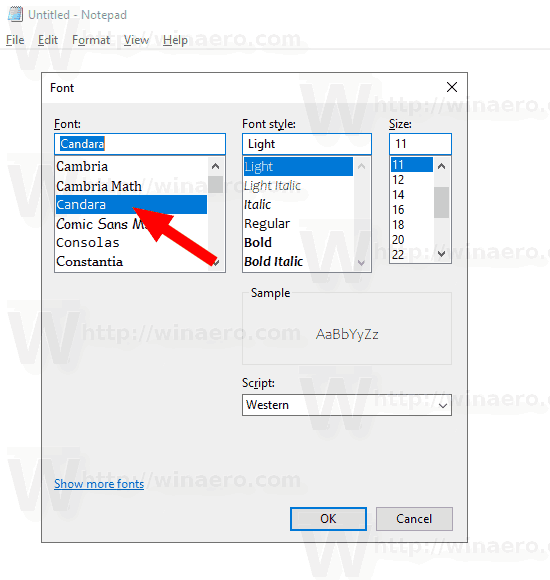 Windows 10 Font Is Not Hidden
