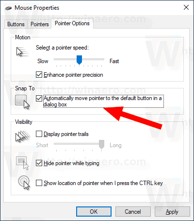 Windows 10 Move Pointer