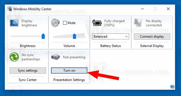 windows 10 presentation mode desktop