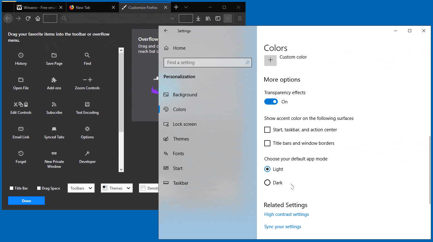 Stop Firefox from Following Light and Dark App Mode in Windows 10
