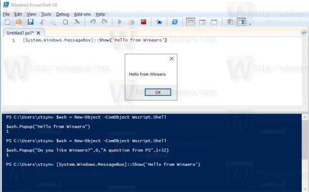 Show a Message Notification from PowerShell