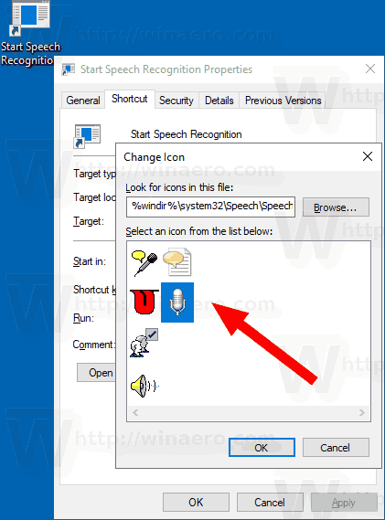 Windows 10 Create Speech Recognition Shortcut 2