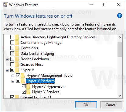 Windows 10 Enable HyperV