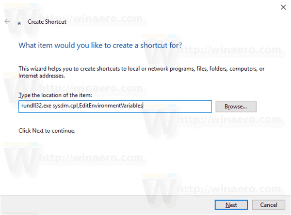 Windows 10 Environment Variable Editor Shortcut 1