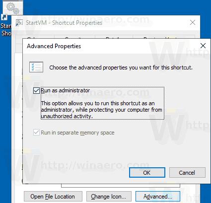 Windows 10 Hyper V VM Shortcut Advanced