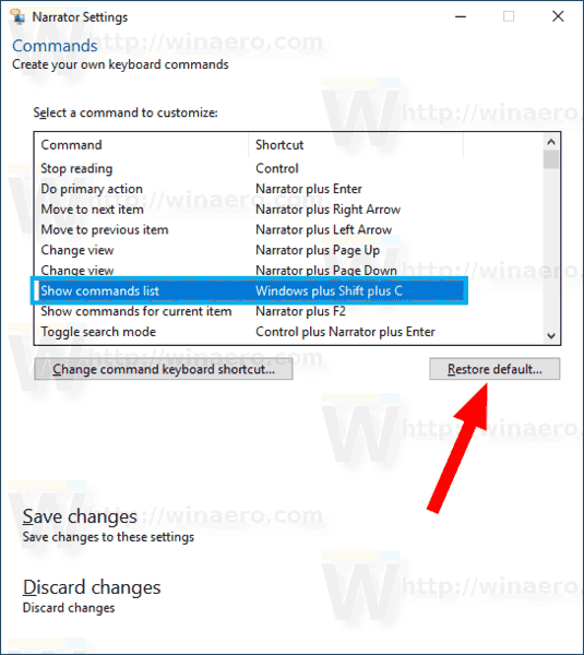 windows 10 narrator shortcut