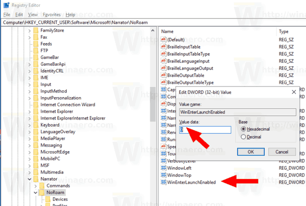 Windows 10 Narrator Shortcut Registry Tweak