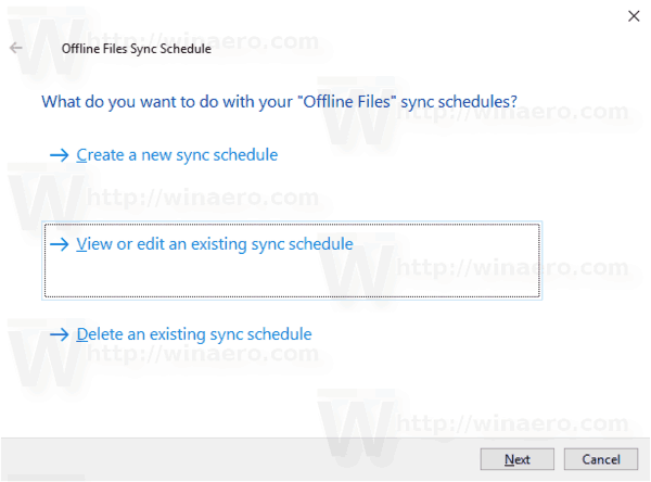 Windows 10 Offline Files Sync Change Schedule 1