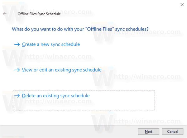 Windows 10 Offline Files Sync Delete Schedule 1