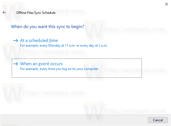 Windows 10 Offline Files Sync Schedule At Event 1