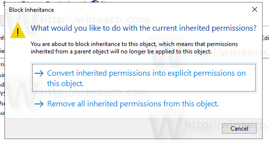 Windows 10 Convert Inherited Permissions