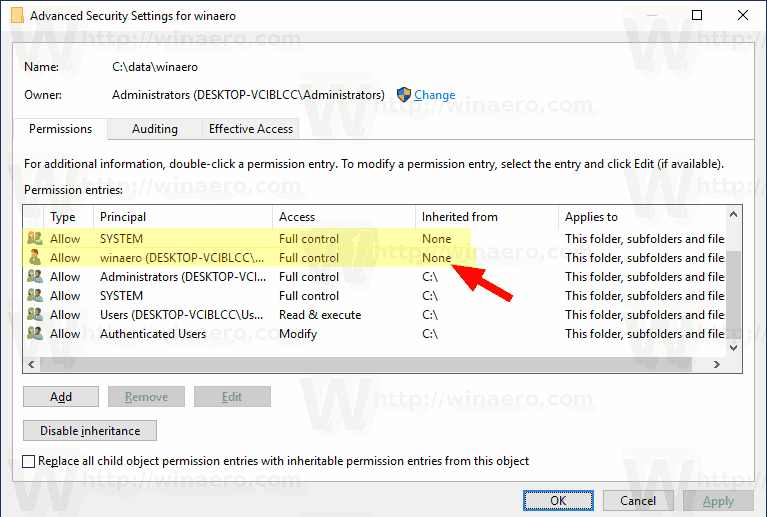 Windows 10 Customized Permissions