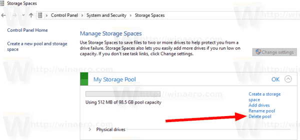 Windows 10 Delete A Storage Pool Link