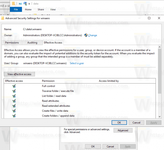 ntfs permissions reporter security group