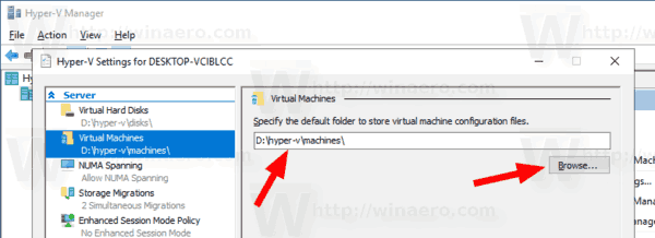 Windows 10 Hyper V Default Machine Folder