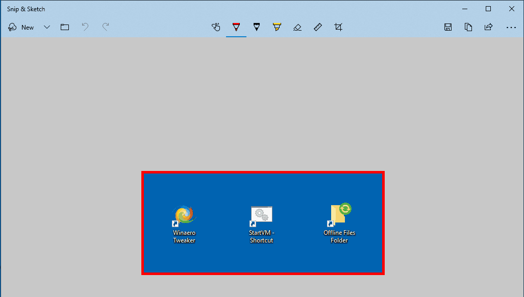 Windows 10 Snip Sketch Outline