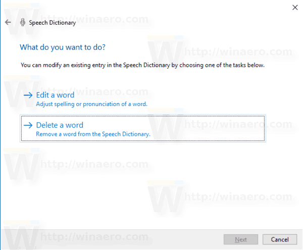 Speech Recognition Dictionary Delete Word 1