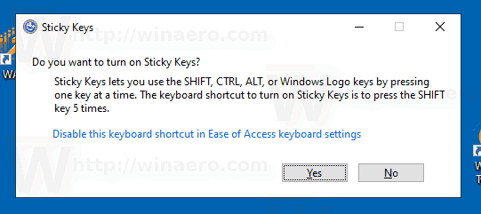 Windows 10 Enable Sticky Keys
