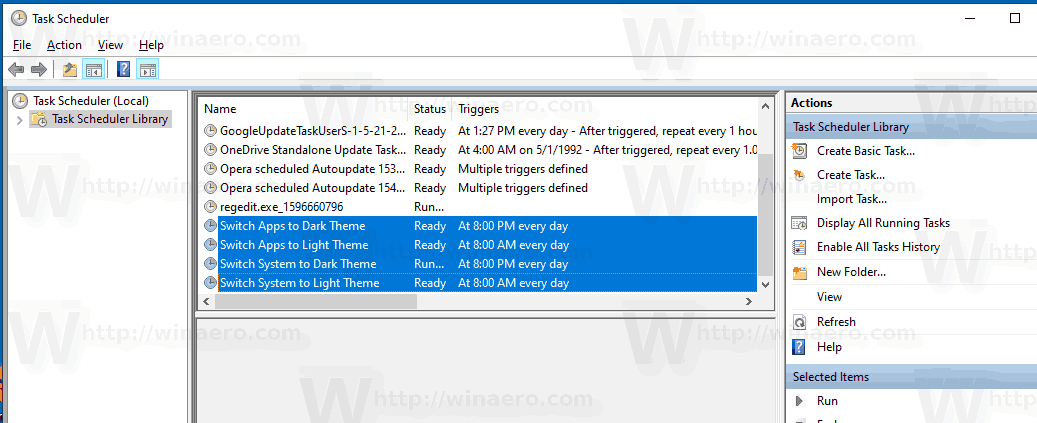 Windows 10 Switch System And App Theme Tasks