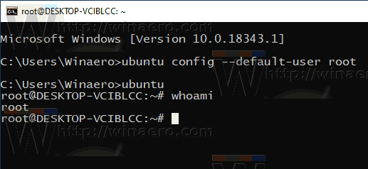 Windows 10 WSL Run Distro As Root