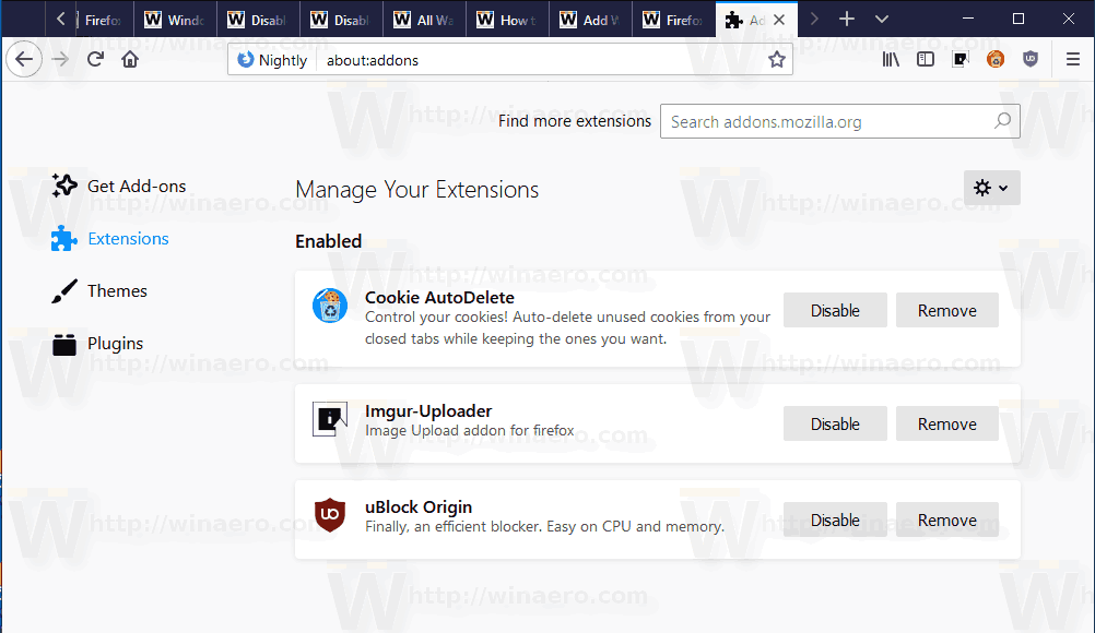 Firefox New Addons Manager 2