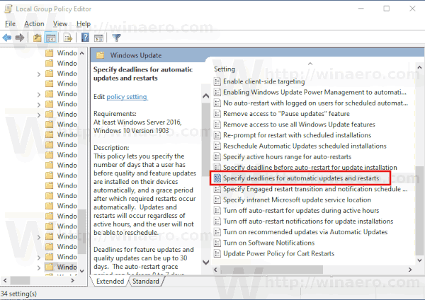 Set Deadlines For Automatic Updates And Restarts In Windows 10 1