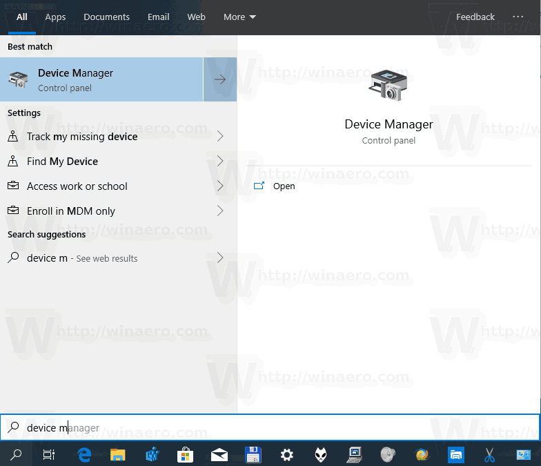 Windows 10 Device Manager Search