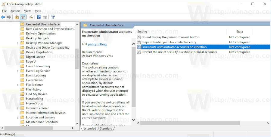 Windows 10: перечисление учетных записей администраторов при повышении уровня