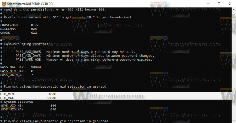 Find User Accounts in WSL Linux in Windows 10