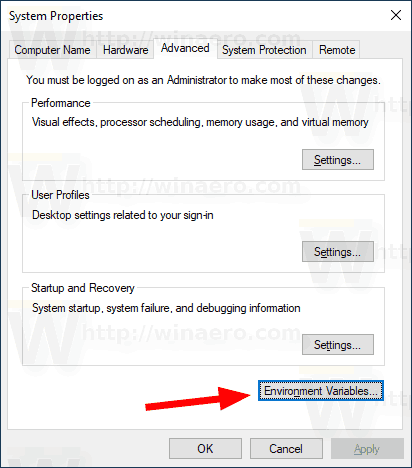Windows 10 New System Environment Variable 1