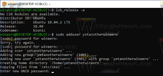 Windows 10 WSL Add User 2