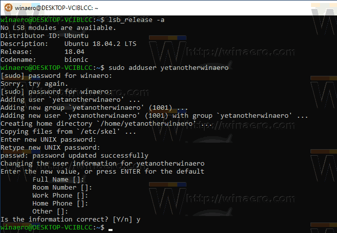 Windows 10 WSL Add User 4