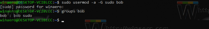 Add or Remove Sudo Users in WSL Linux in Windows 10