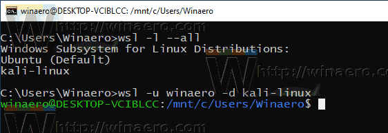 Windows 10 WSL Run As User 2