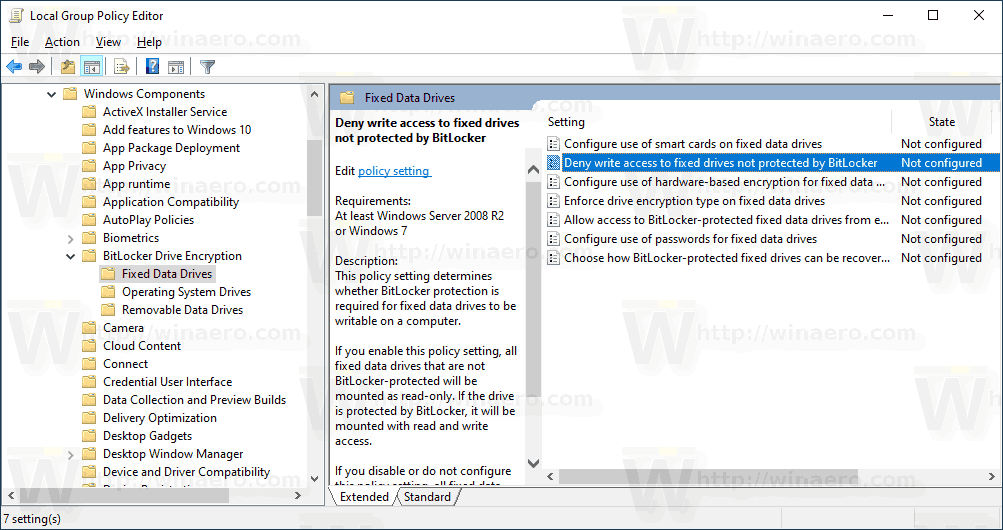 Deny Write To Fixed Drives Not Protected By BitLocker 1