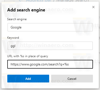 Edge Chromium Change Add Search Engine 4