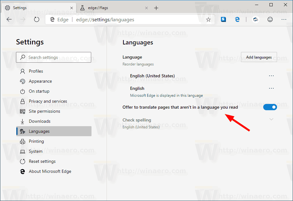 Enable Translator in Microsoft Edge Chromium