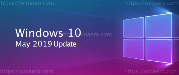 WIndows 10 May 2019 Update Banner