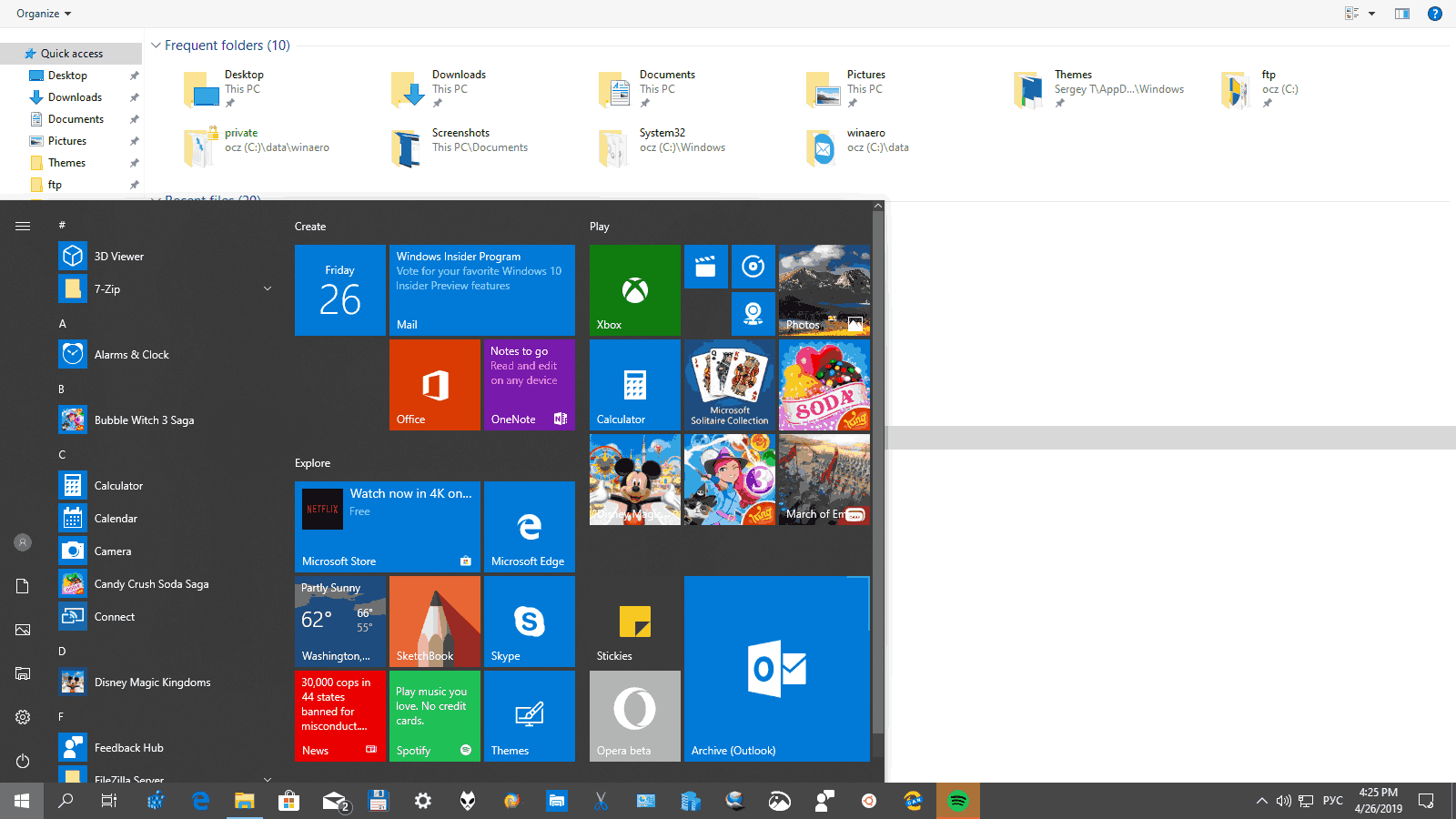 Windows 10 Fullscreen Taskbar Start