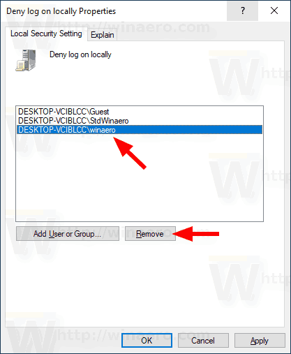 Windows 10 Secpol Запретить вход в систему локально 9