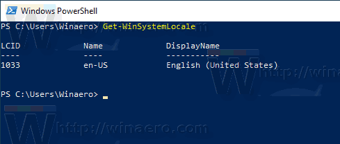 PowerShell для текущей локали Windows 10