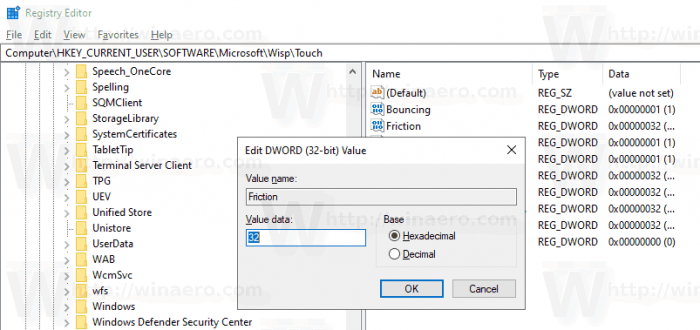 Change Touch Scrolling Friction in Windows 10