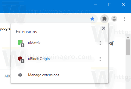 Chrome Extension Menu Clean Toolbar