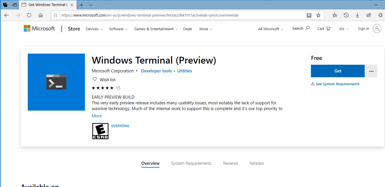 windows terminal preview download