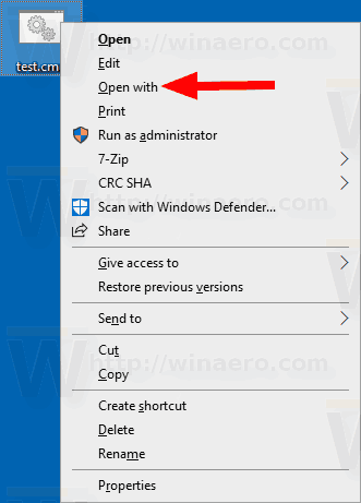 Add Open With Context Menu To Bat And Cmd Files In Windows 10