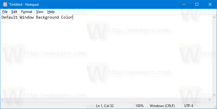 Change Window Background Color in Windows 10
